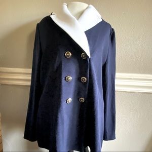 Quintessential and Classic St. John sweater jacket with removable collar